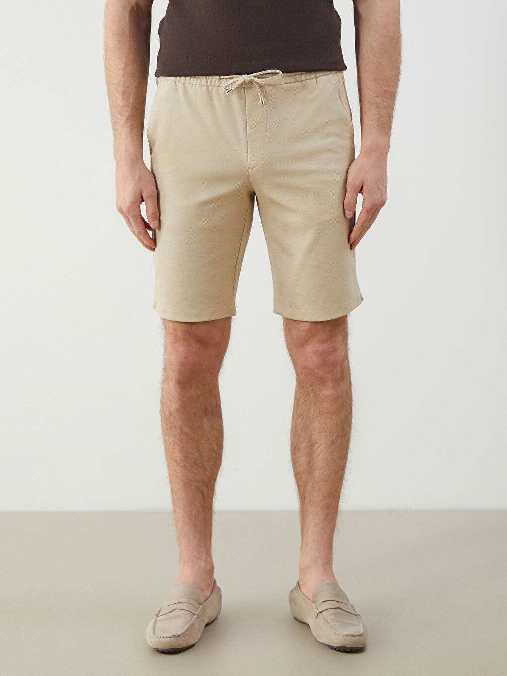 Natuvera Bej Slim Fit Erkek Şort - 1