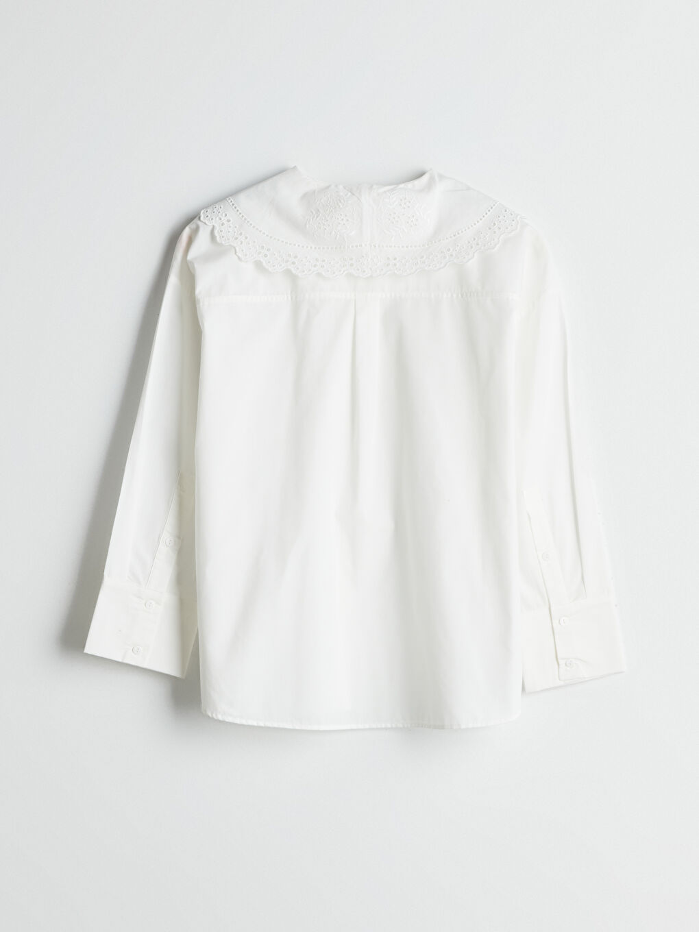 Ekru Bebe Yaka Poplin Kadın Gömlek Tunik-5