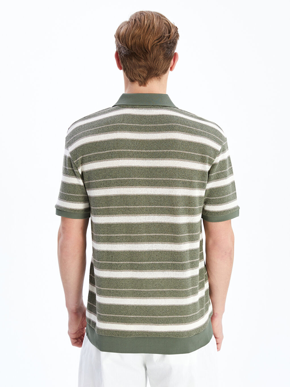 Polo Neck Striped Men's T-Shirt -S5O182Z8-LFM