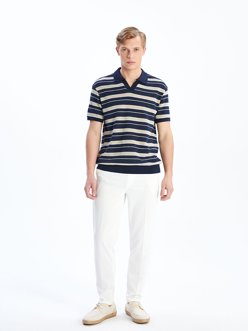 LCW Vision Polo Neck Striped Men's T-Shirt -S5O182Z8-LGS