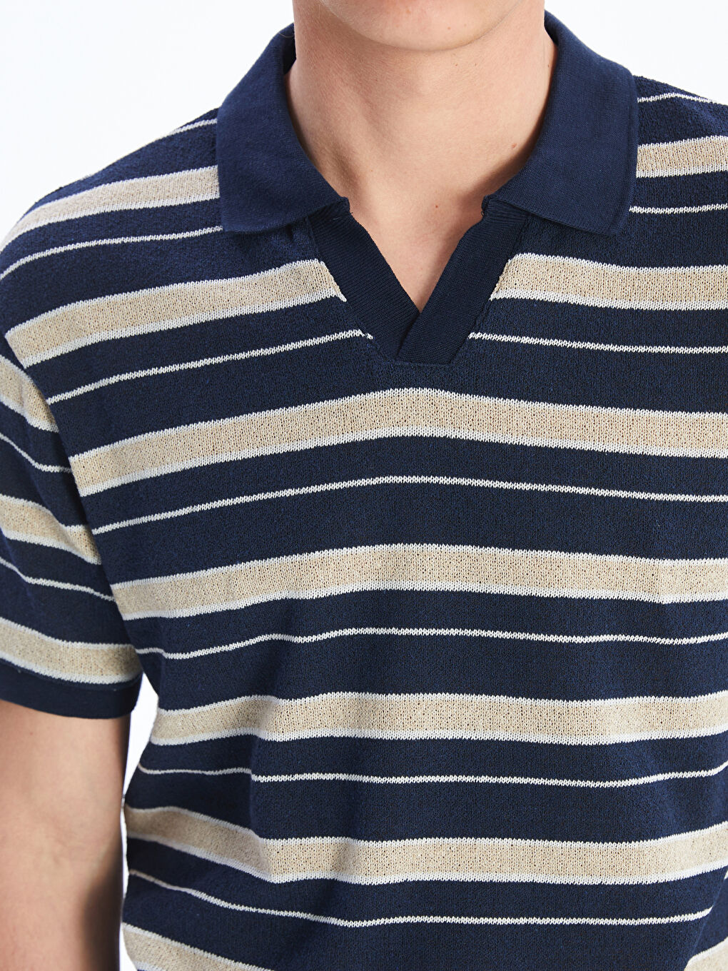 LCW Vision Polo Neck Striped Men's T-Shirt -S5O182Z8-LGS