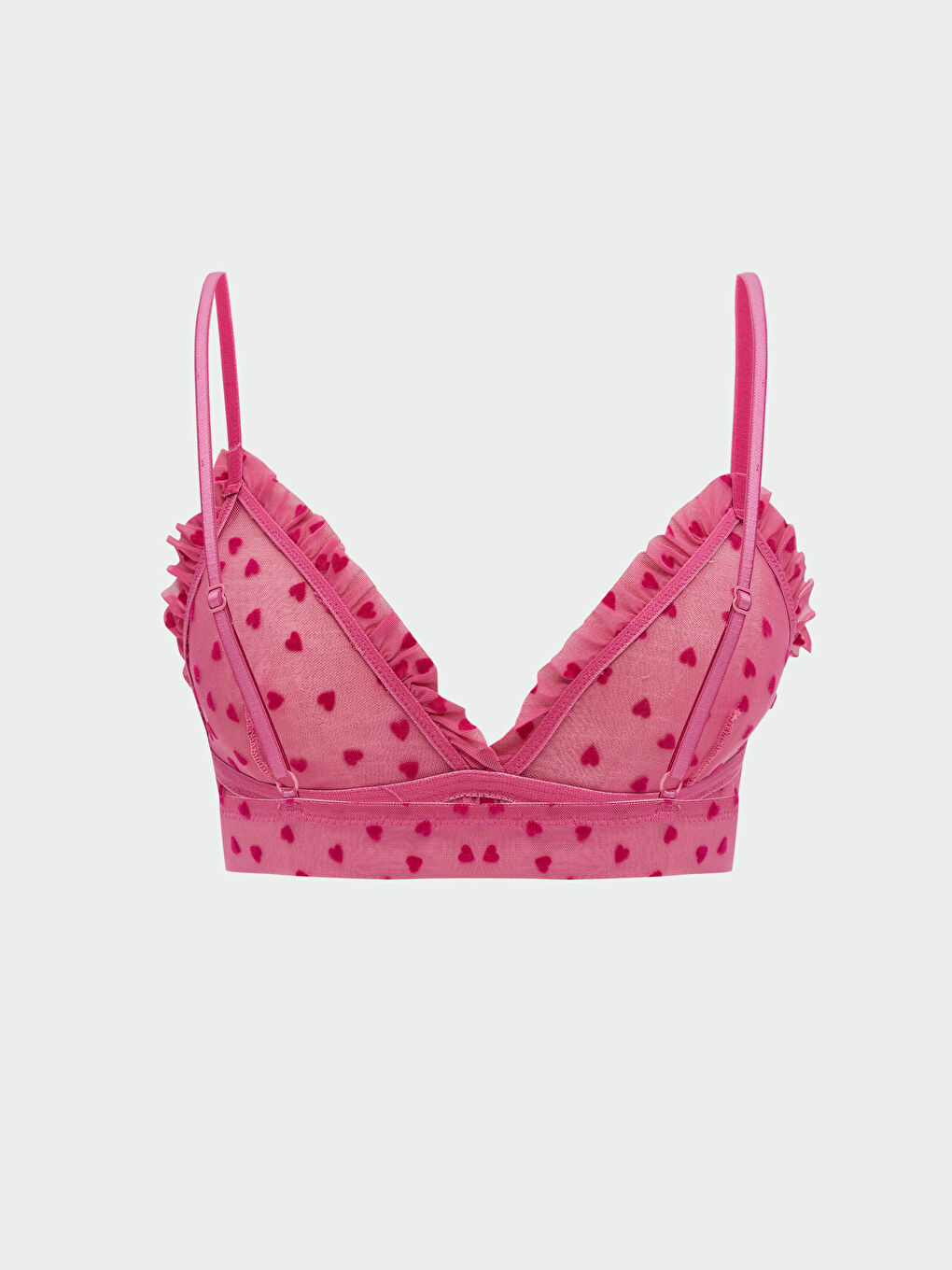 Pembe Balensiz Dolgusuz Desenli Fantezi Sütyen-1