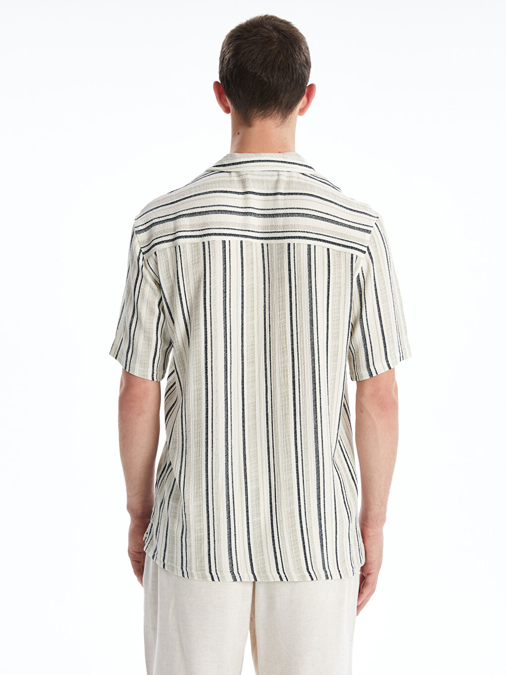 Regular Fit Short Sleeve Striped Men's Shirt -S5O187Z8-LSJ