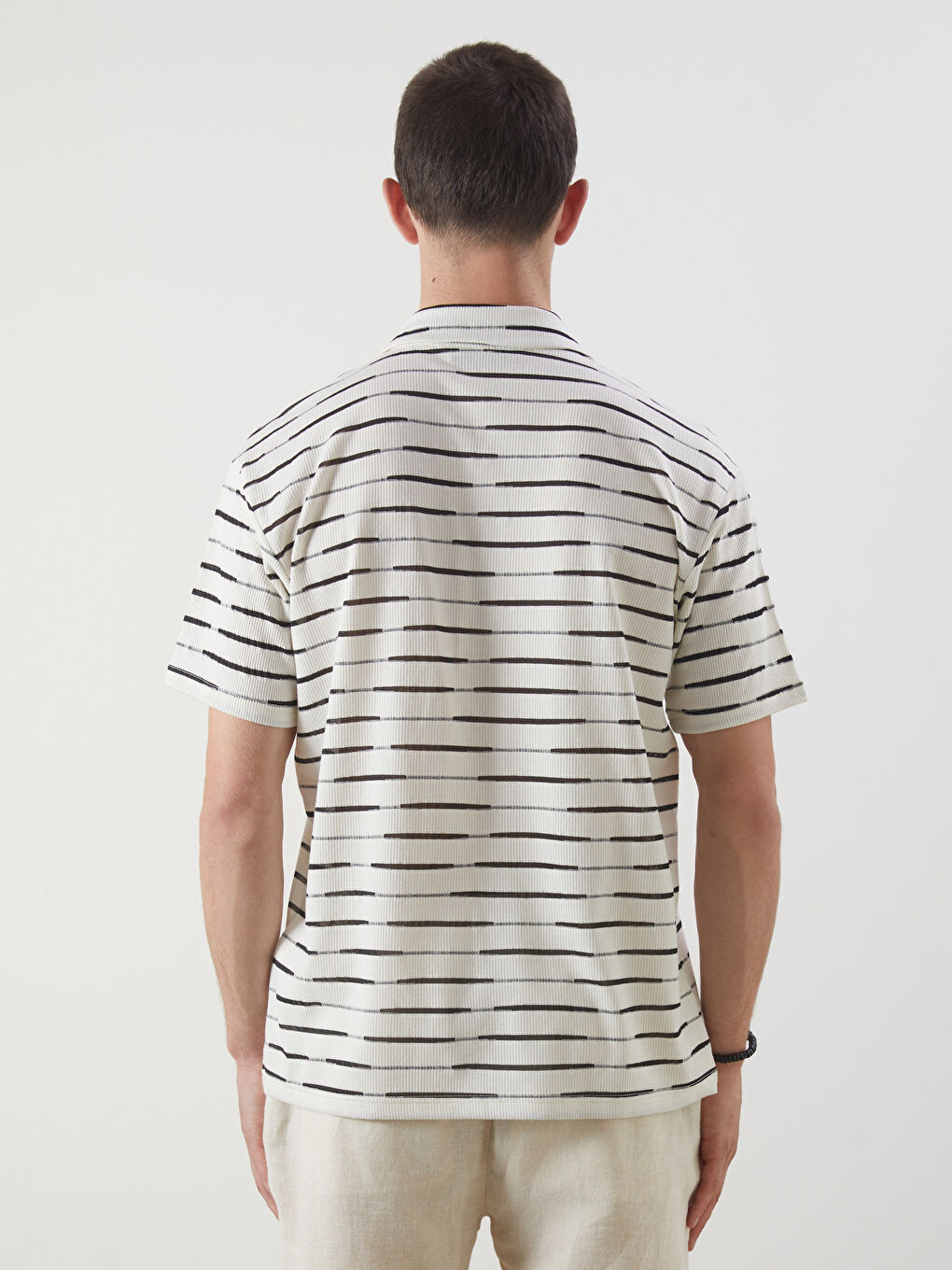 Polo Neck Striped Men's T-Shirt -S5O188Z8-LFC