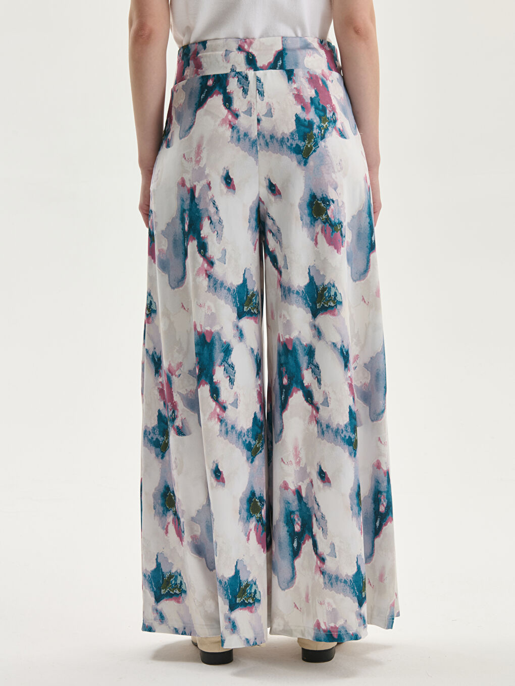 Elasticated Waist Patterned Women's Trousers -S5O196Z8-LQQ