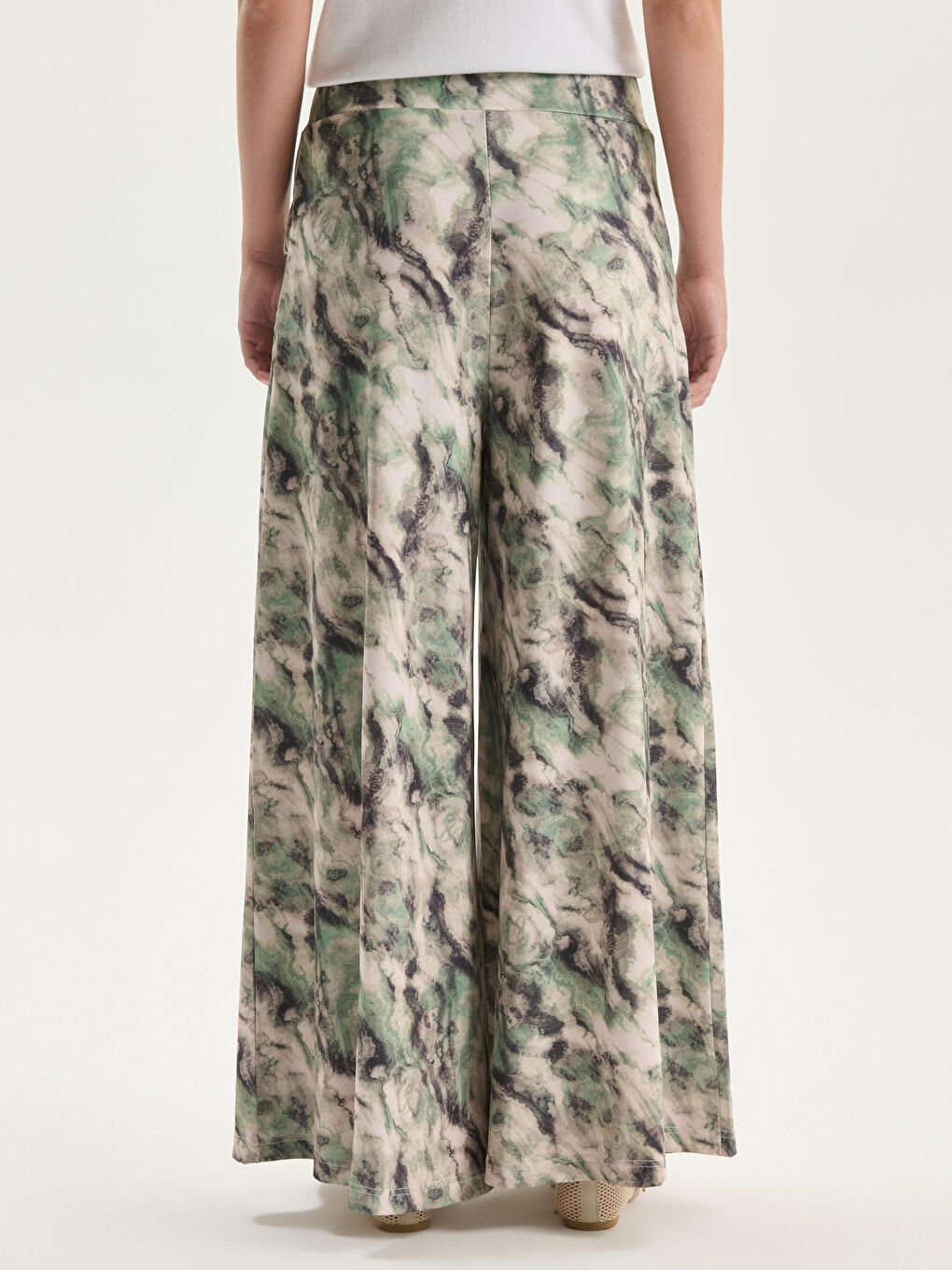 Elasticated Waist Patterned Women's Trousers -S5O196Z8-LRR