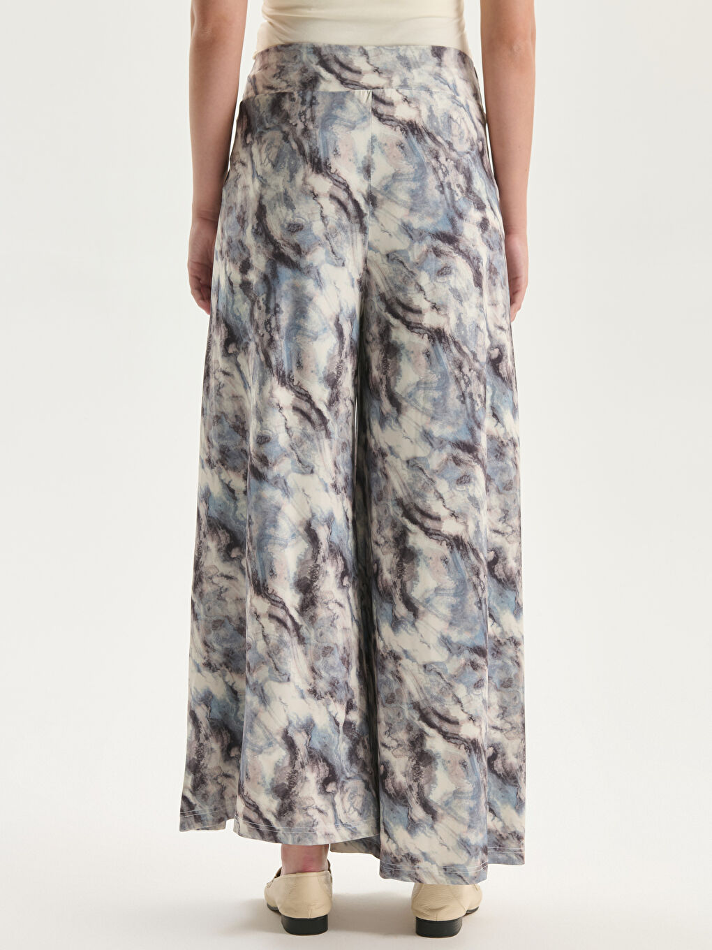 Elasticated Waist Patterned Women's Trousers -S5O196Z8-LRW