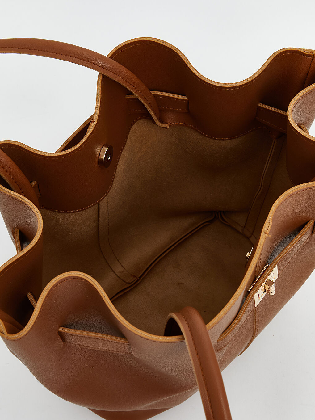 Kahverengi Deri Görünümlü Kadın Omuz Çantası-3