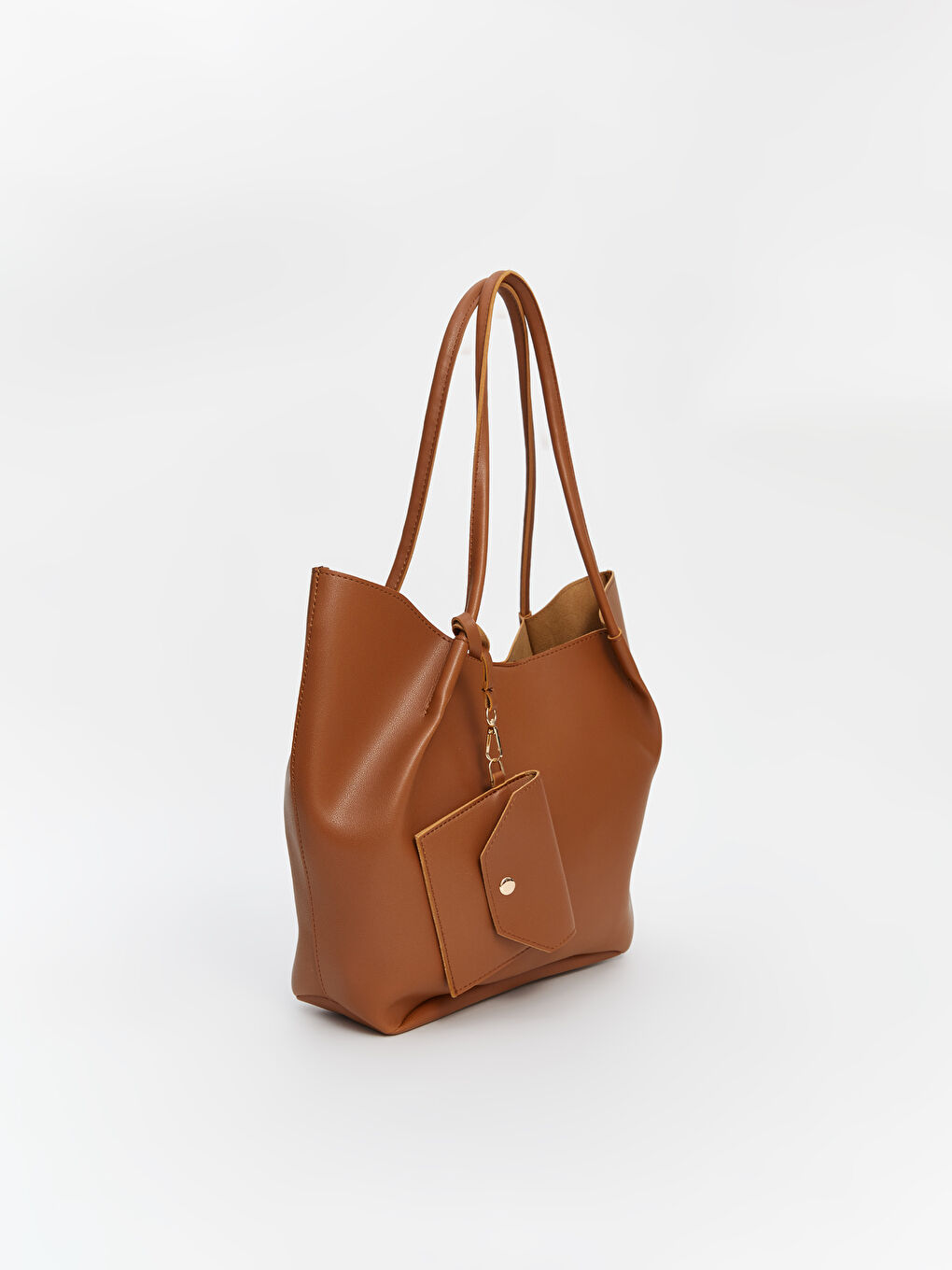 LCW ACCESSORIES Kahverengi Deri Görünümlü Kadın Omuz Çantası - 1