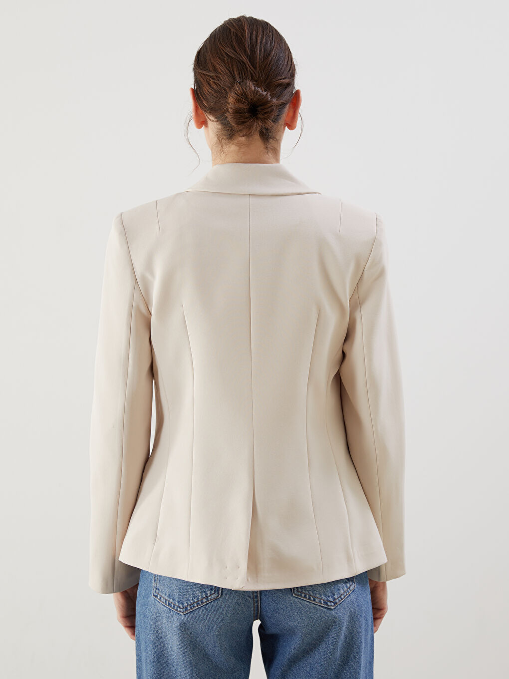 LCWAIKIKI Classic Bej Regular Fit Kadın Blazer Ceket - 3