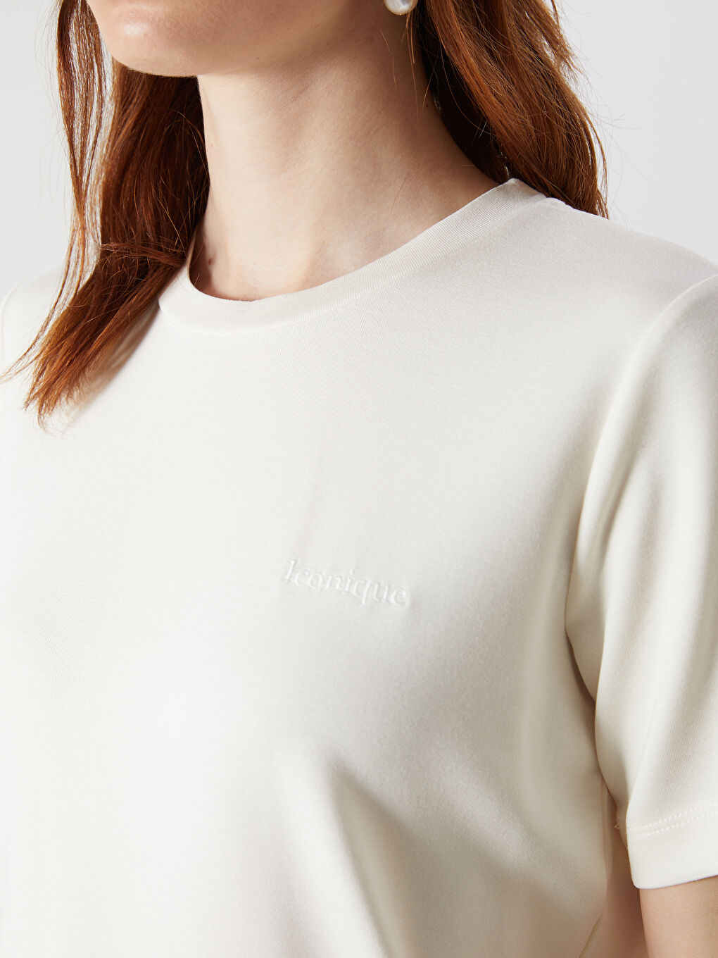 Crew Neck Embroidered Women's T-Shirt -S5O215Z8-FDJ