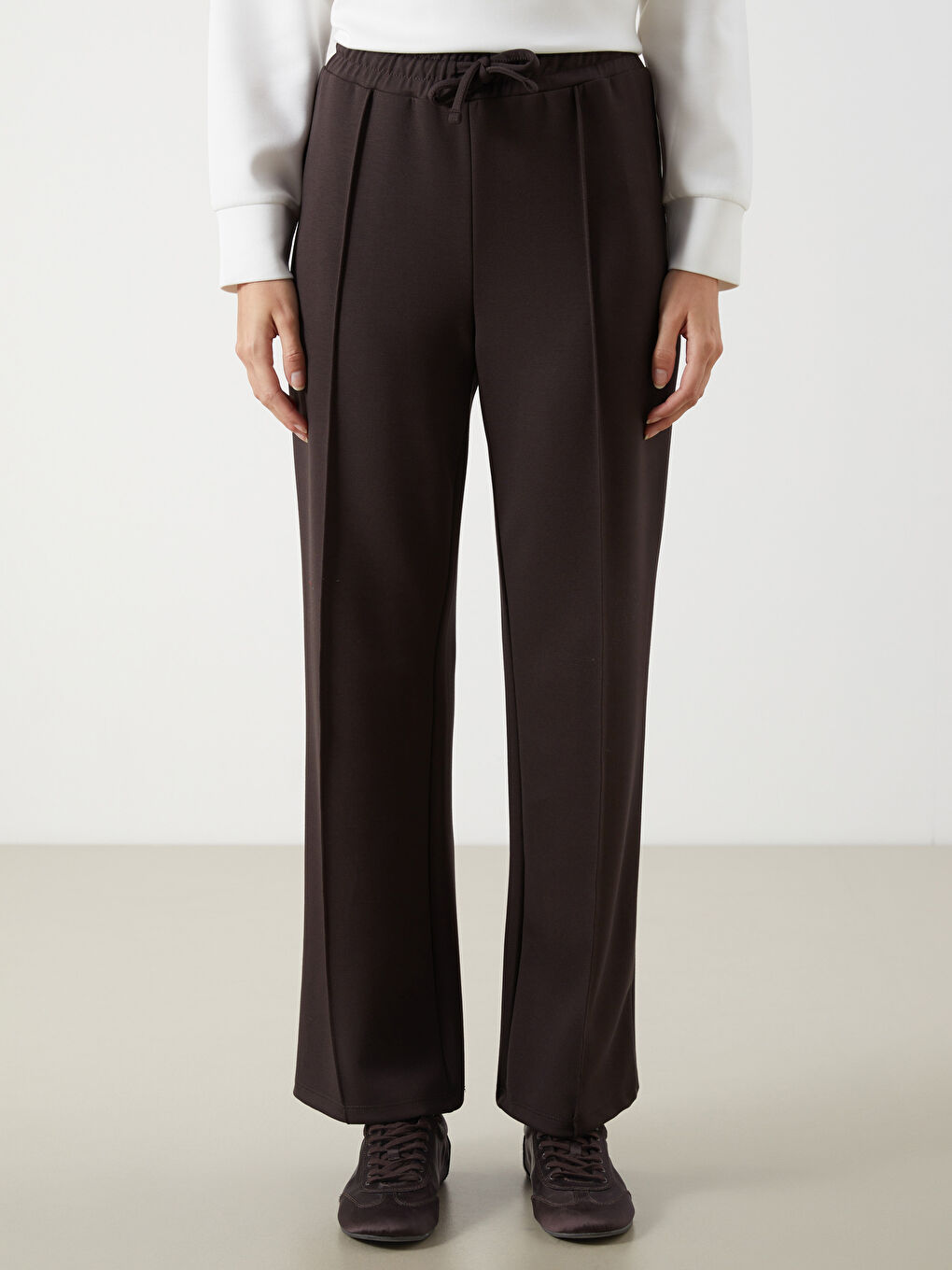 Elasticated Waist Wide Leg Women's Sweatpants -S5O216Z8-HMK