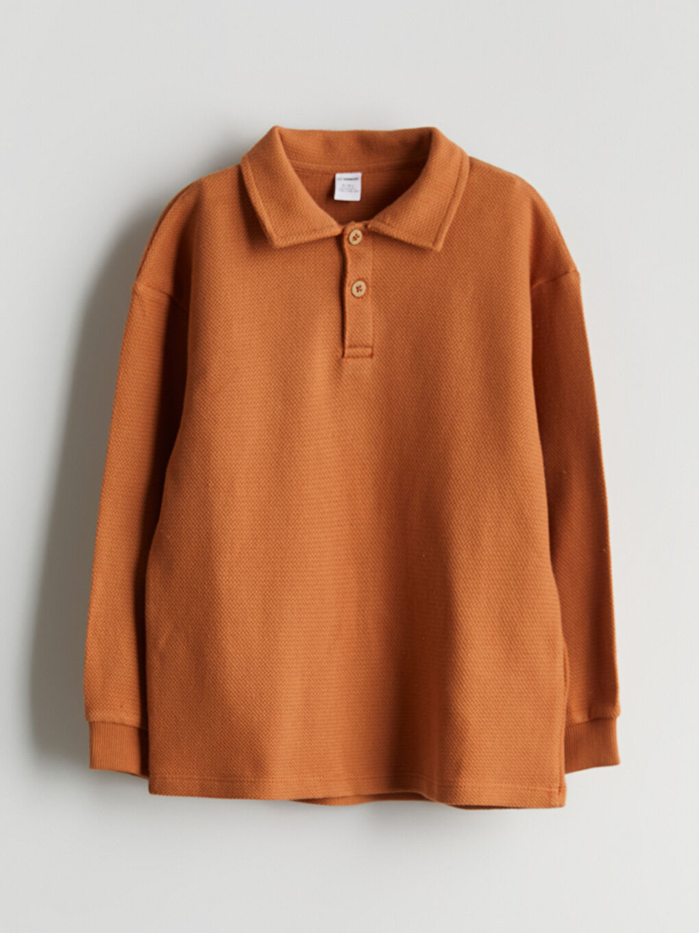 Kahverengi Polo Yaka Erkek Çocuk Tişört-2