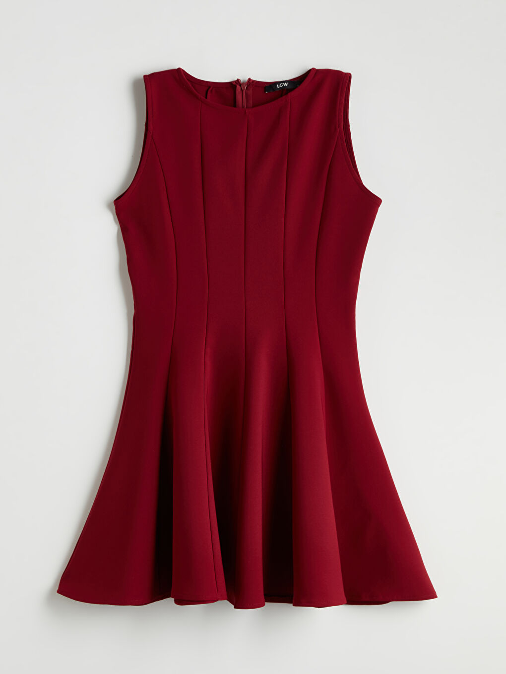 LCW Comfort Bordo Kloş Mini Elbise - 4