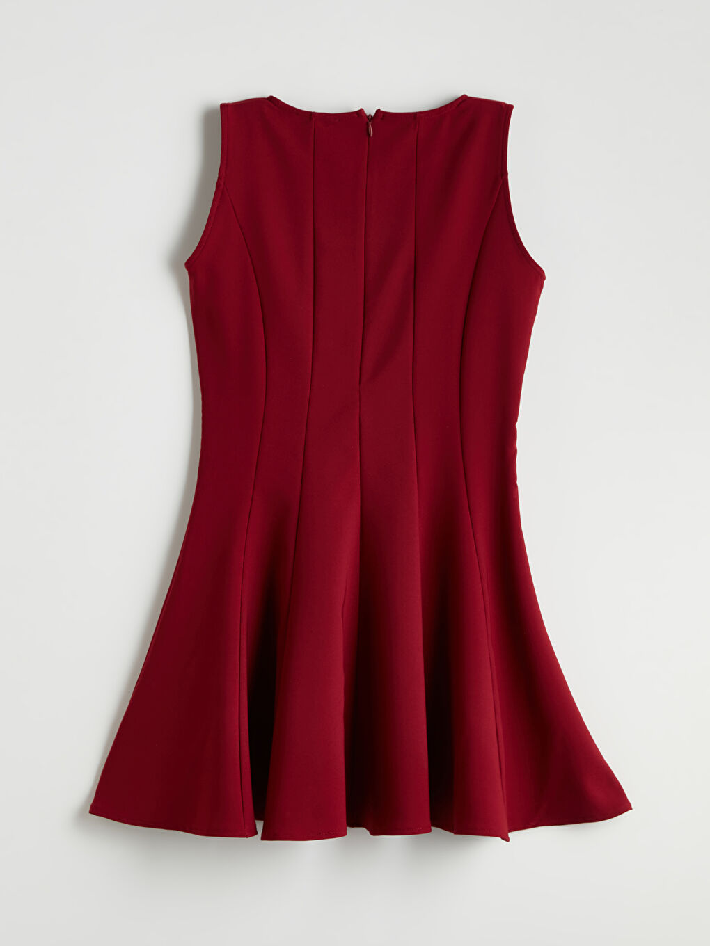 LCW Comfort Bordo Kloş Mini Elbise - 5