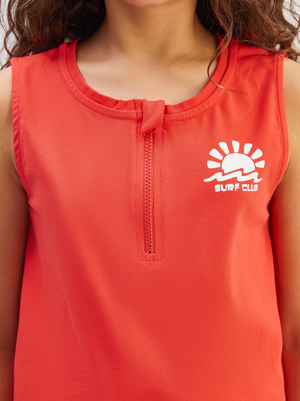 Kırmızı Bisiklet Yaka Kız Çocuk Atlet-2