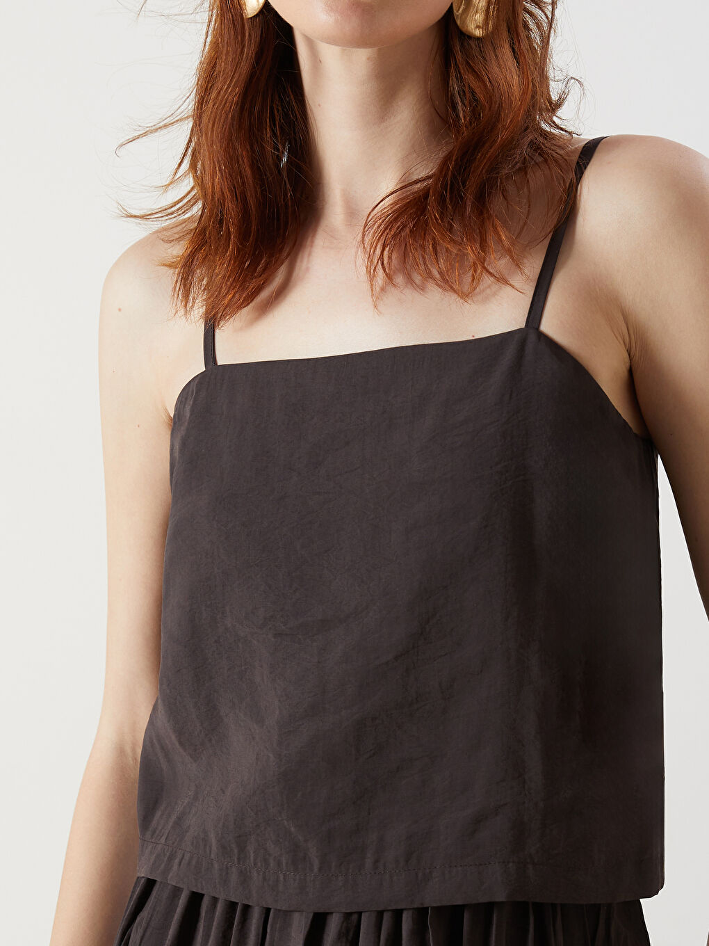 Square Collar Modal Blend Dress -S5O310Z8-HCQ