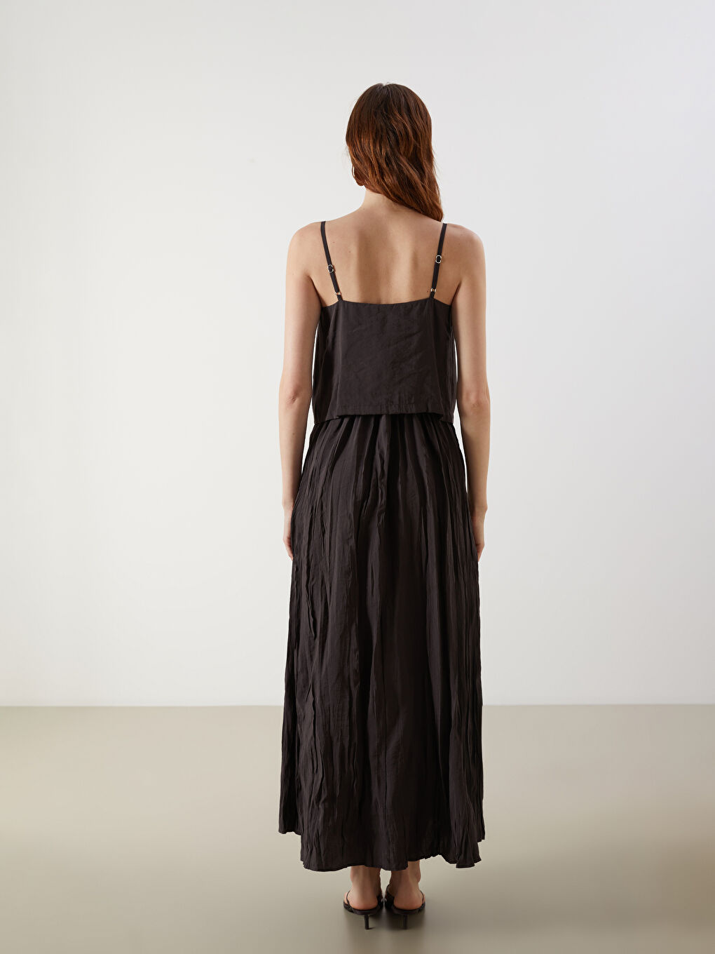Square Collar Modal Blend Dress -S5O310Z8-HCQ