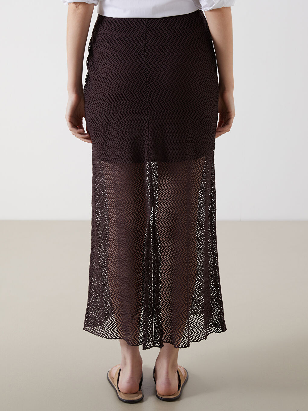 Kahverengi Beli Lastikli Ajurlu Etek-3