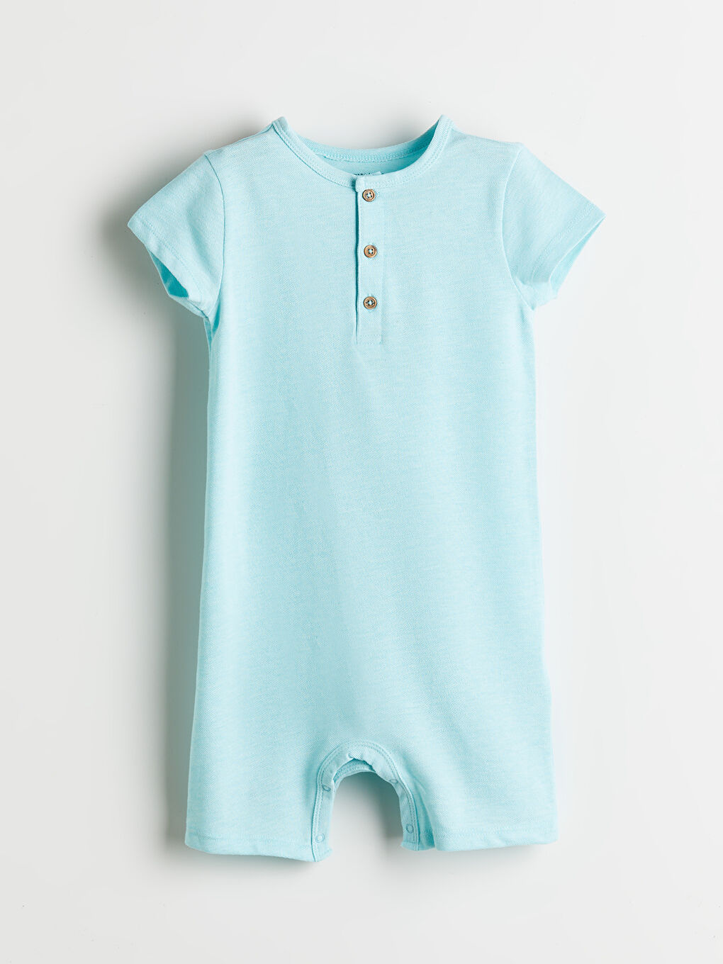 LCW baby Yeşil Bisiklet Yaka Basic Erkek Bebek Tulum