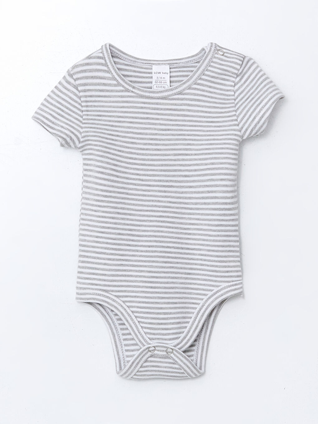 Ekru Bisiklet Yaka Çizgili Erkek Bebek Çıtçıtlı Body