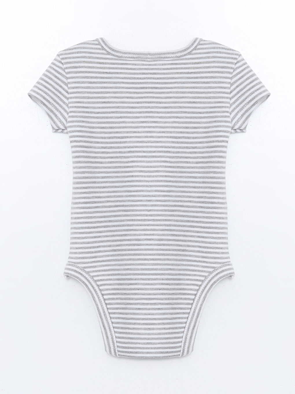Ekru Bisiklet Yaka Çizgili Erkek Bebek Çıtçıtlı Body-1