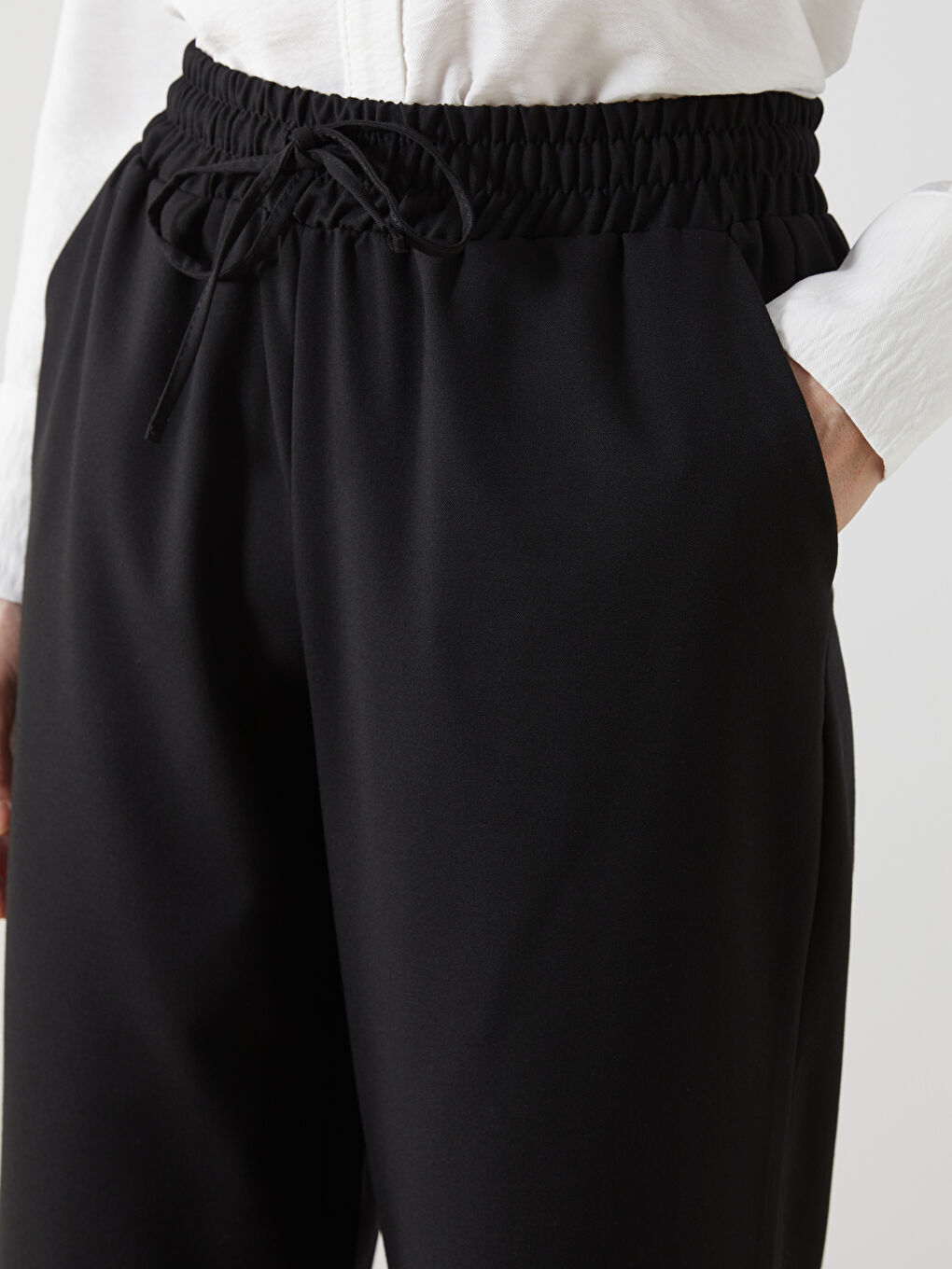 Elastic Waist Women'S Pants -S5O395Z8-CVL