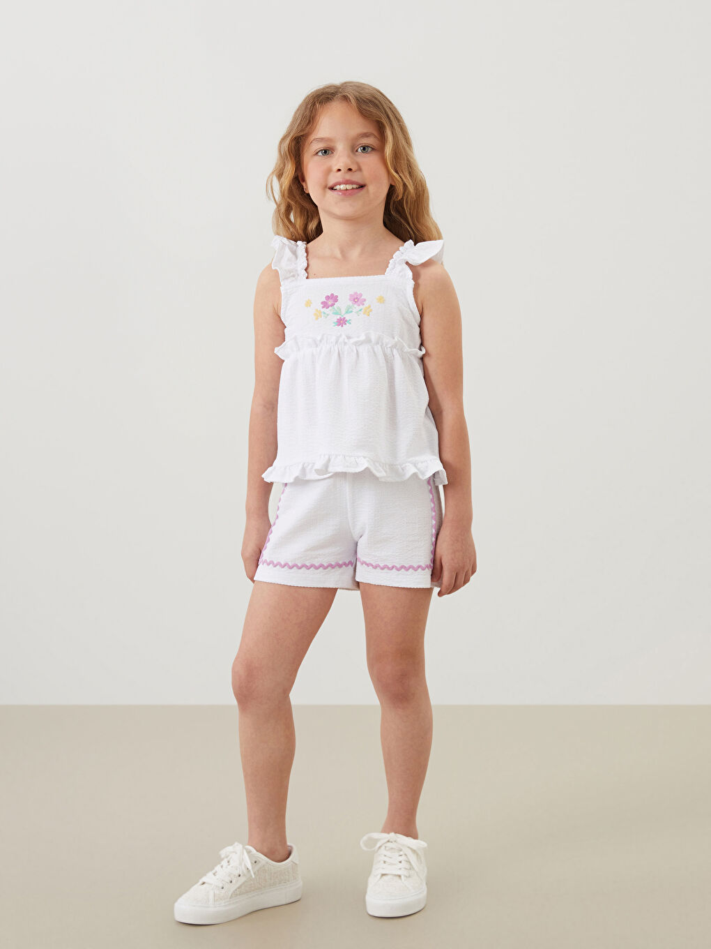 Textured Sleeveless Girl'S Tank Top -S5O406Z1-JYX