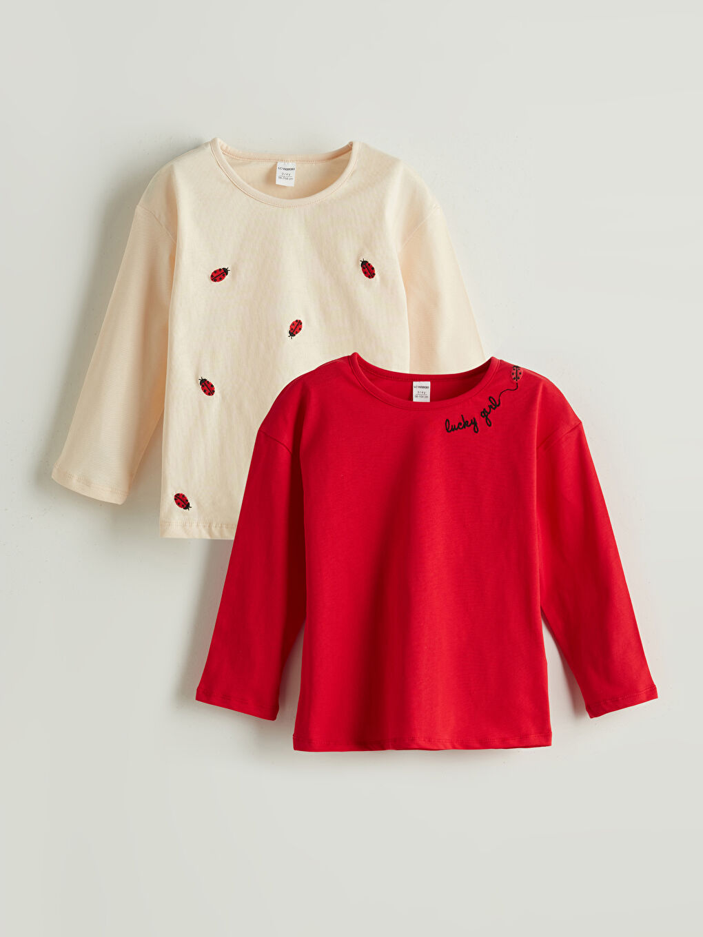 Crew Neck Embroidered Girl'S T-Shirt 2-Pack -S5O409Z1-FWS