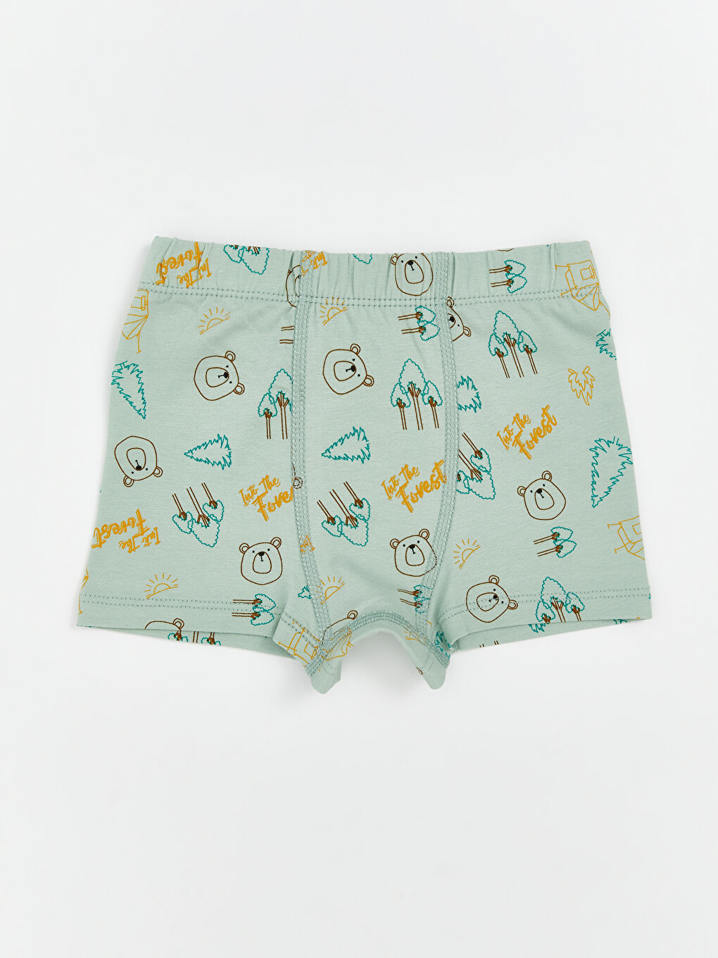 Yeşil Beli Lastikli Erkek Çocuk Boxer