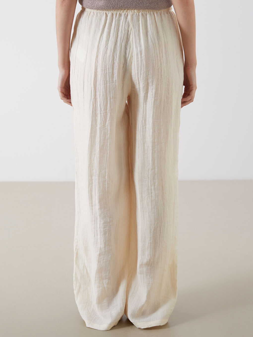 LCW Vision Elasticated Waist Textured Women's Trousers -S5O432Z8-YXD