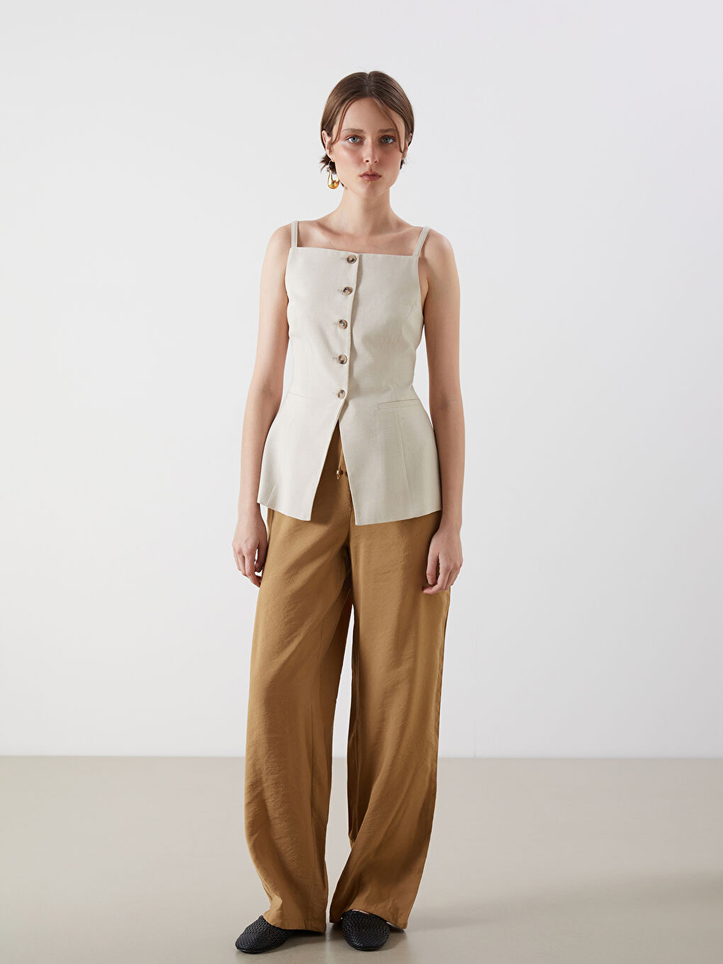 LCW Vision Pantalone od modalnog mešavina sa elastičnim strukom za žene -S5O438Z8-GQR