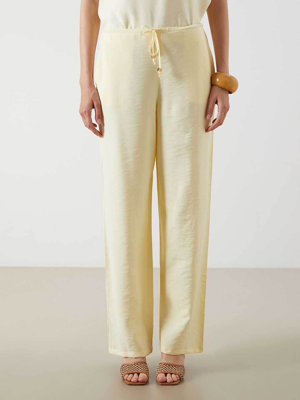 Elastic Waist Wide Leg Women's Trousers -S5O441Z8-FDQ
