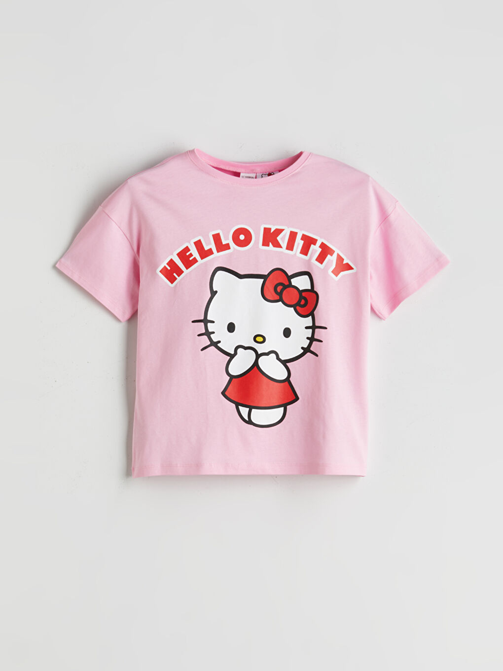 Pembe Bisiklet Yaka Hello Kitty Baskılı Kız Çocuk Pijama Üst