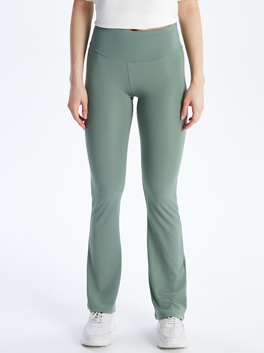 Elastic Waist Flared Women'S Sports Leggings -S5O470Z8-PNH