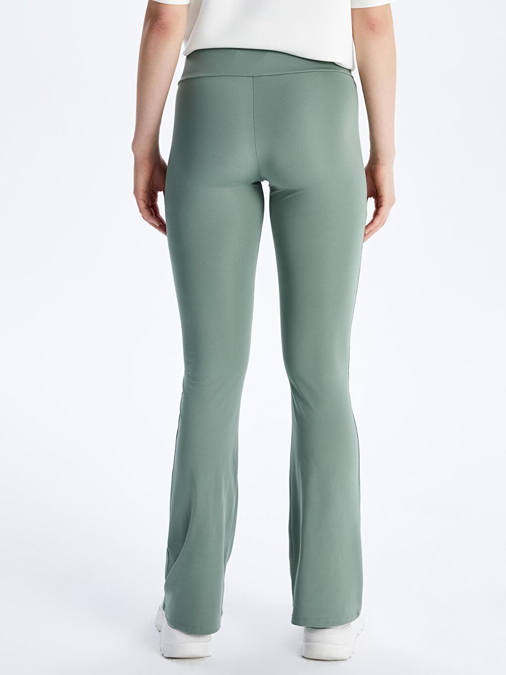 Elastic Waist Flared Women'S Sports Leggings -S5O470Z8-PNH