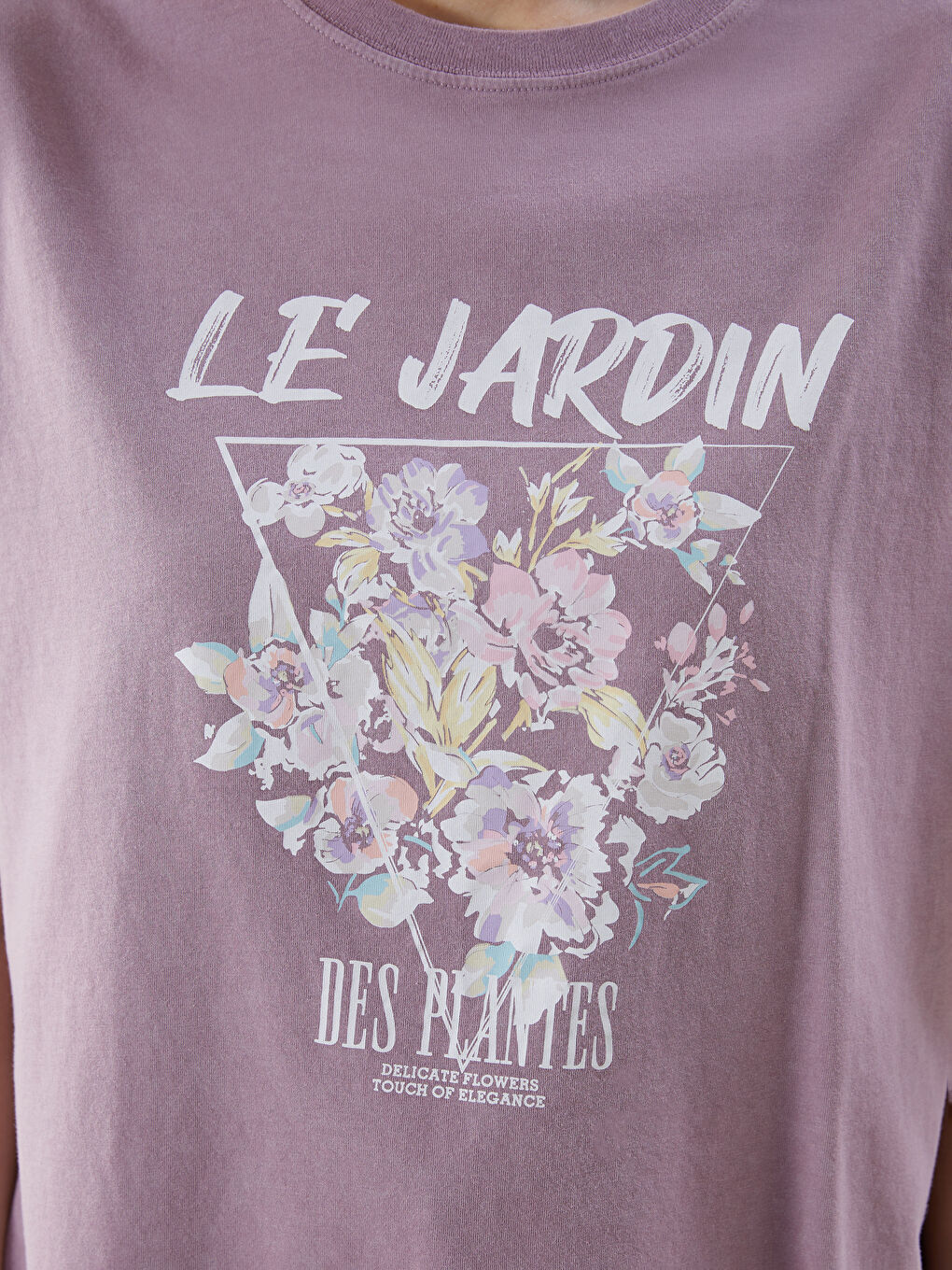 Crew Neck Floral Oversize Women's T-Shirt -S5O481Z8-GX4