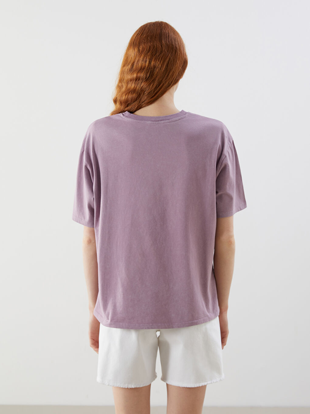 Crew Neck Floral Oversize Women's T-Shirt -S5O481Z8-GX4