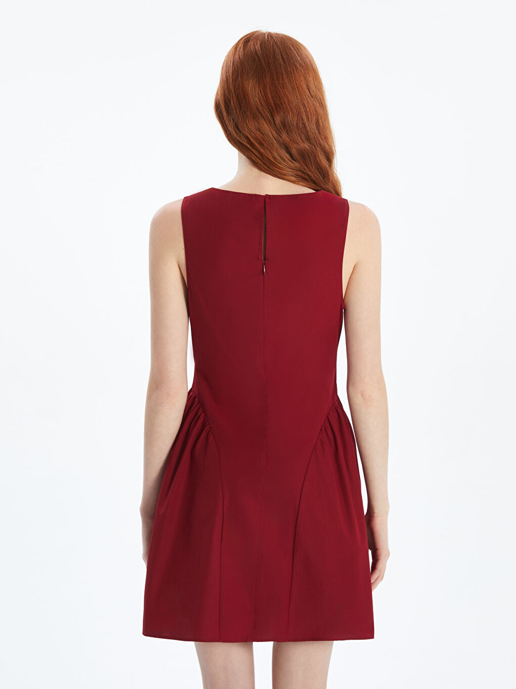 Crew Neck Ruched Mini Dress -S5O485Z8-EXC