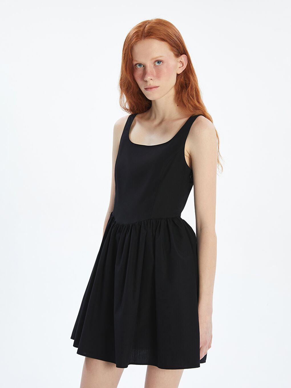 LC Waikiki Square Collar Poplin Mini Dress -S5O486Z8-CVL