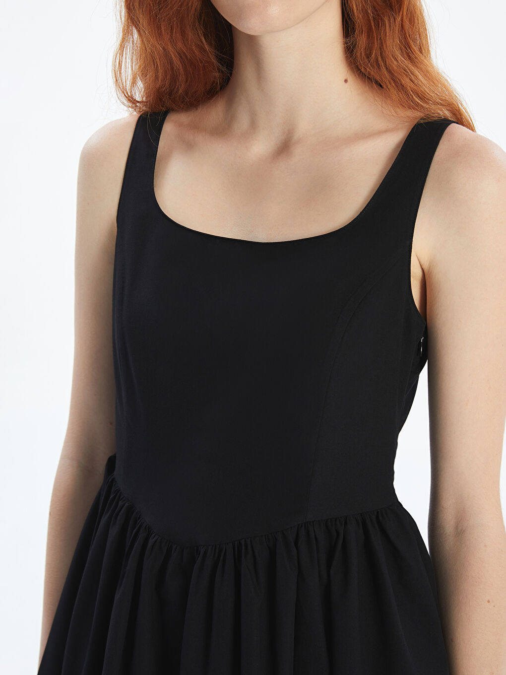 LC Waikiki Square Collar Poplin Mini Dress -S5O486Z8-CVL