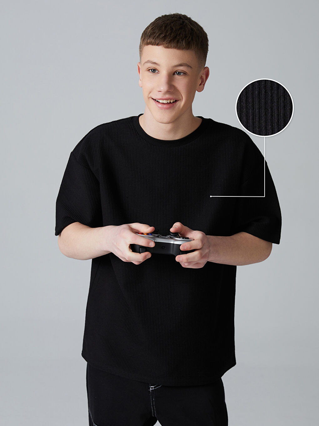 Teenage Boy BLACK T-Shirt -S5O489Z4-CVL