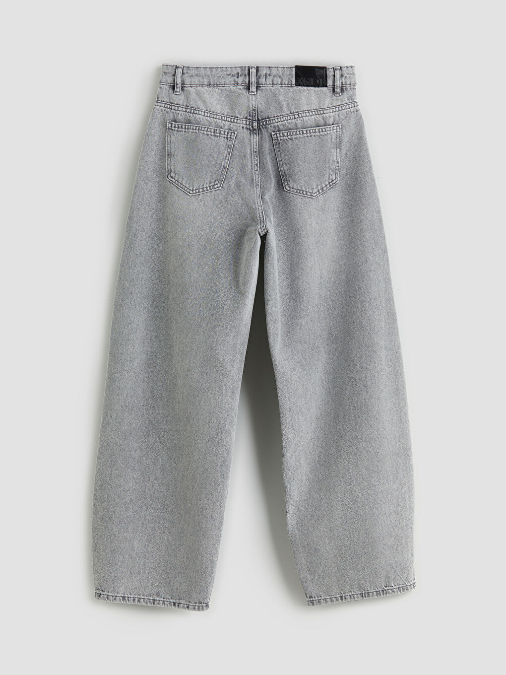 Gri Baggy Fit Kadın Jean Pantolon-5