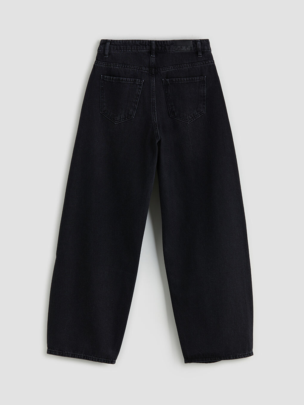 Siyah Baggy Fit Kadın Jean Pantolon-5