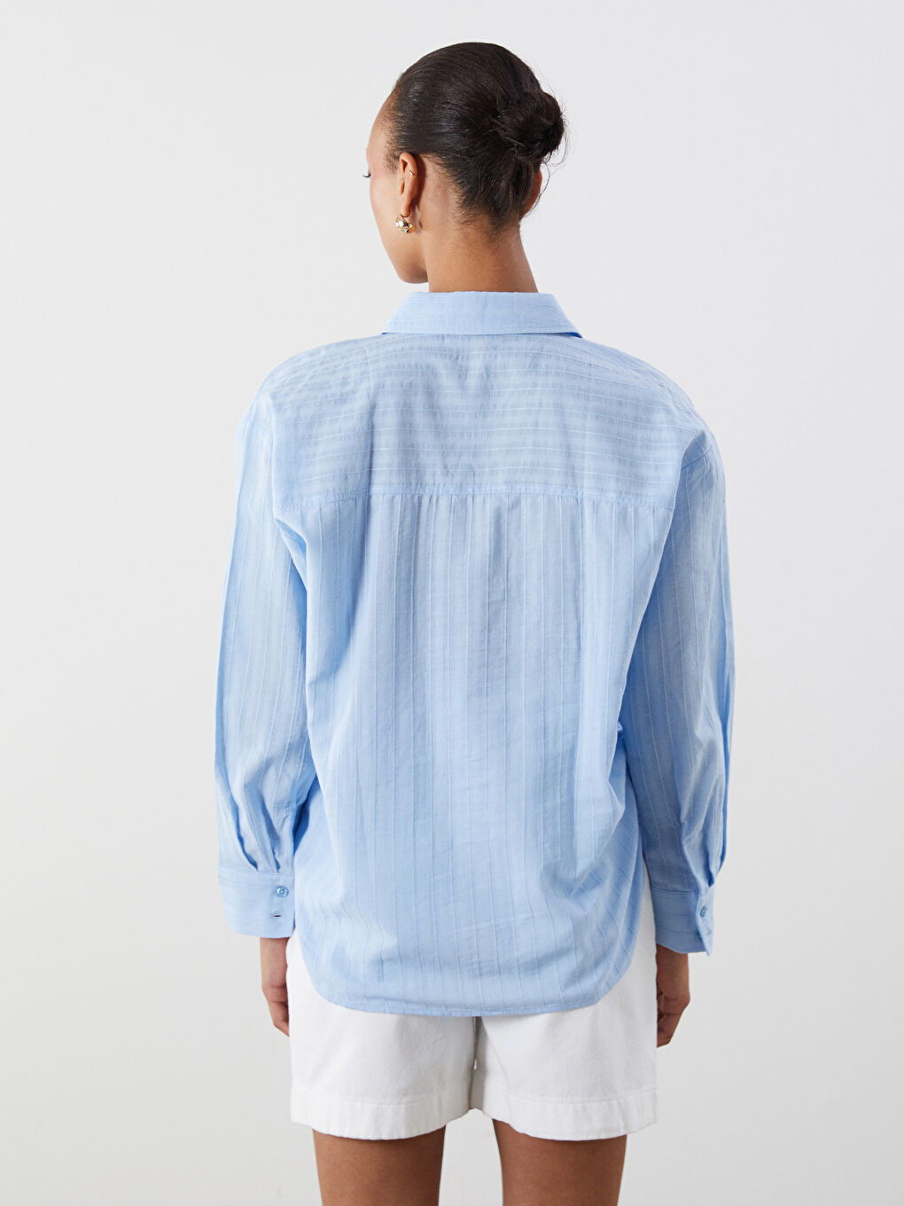 LCW Vision Textured Oversize Women's Shirt -S5O526Z8-DG7