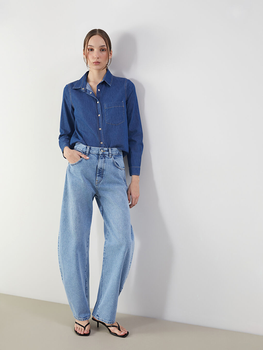 LCW Jeans Indigo Baggy Fit Kadın Jean Pantolon