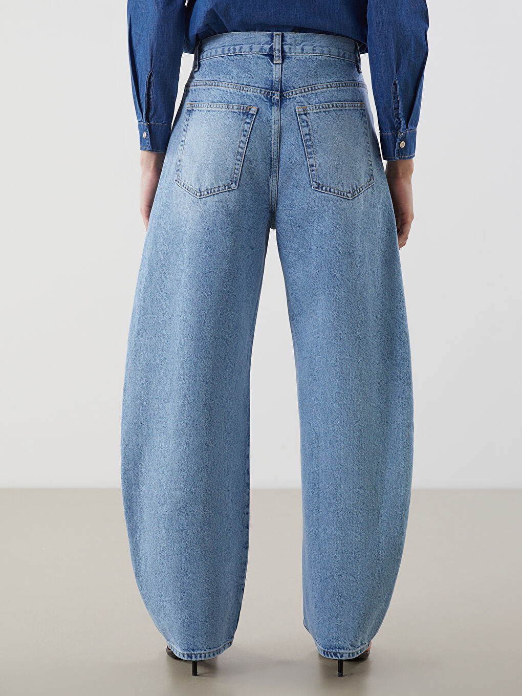 LCW Jeans Indigo Baggy Fit Kadın Jean Pantolon - 3