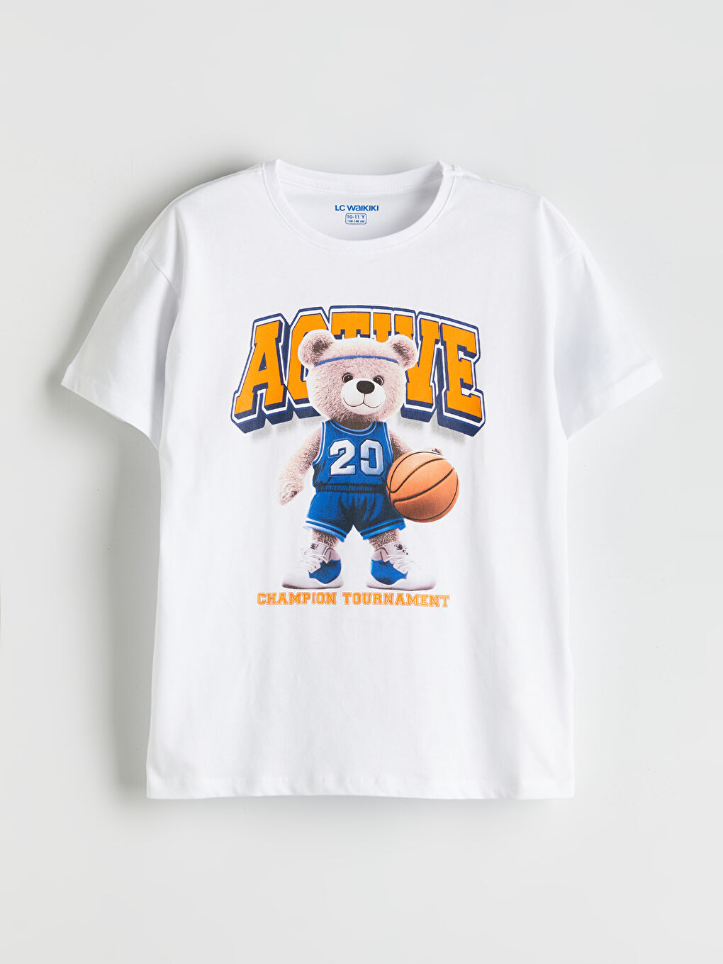 LCW Kids Beyaz Bisiklet Yaka Erkek Çocuk Pijama Üst