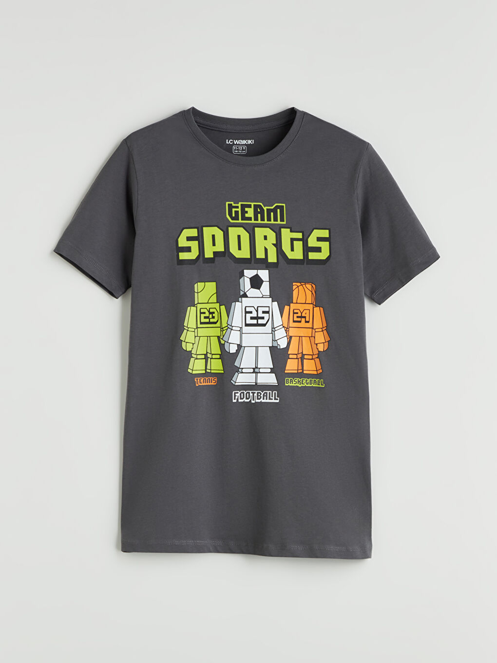 Gri Bisiklet Yaka Erkek Çocuk Pijama Üst