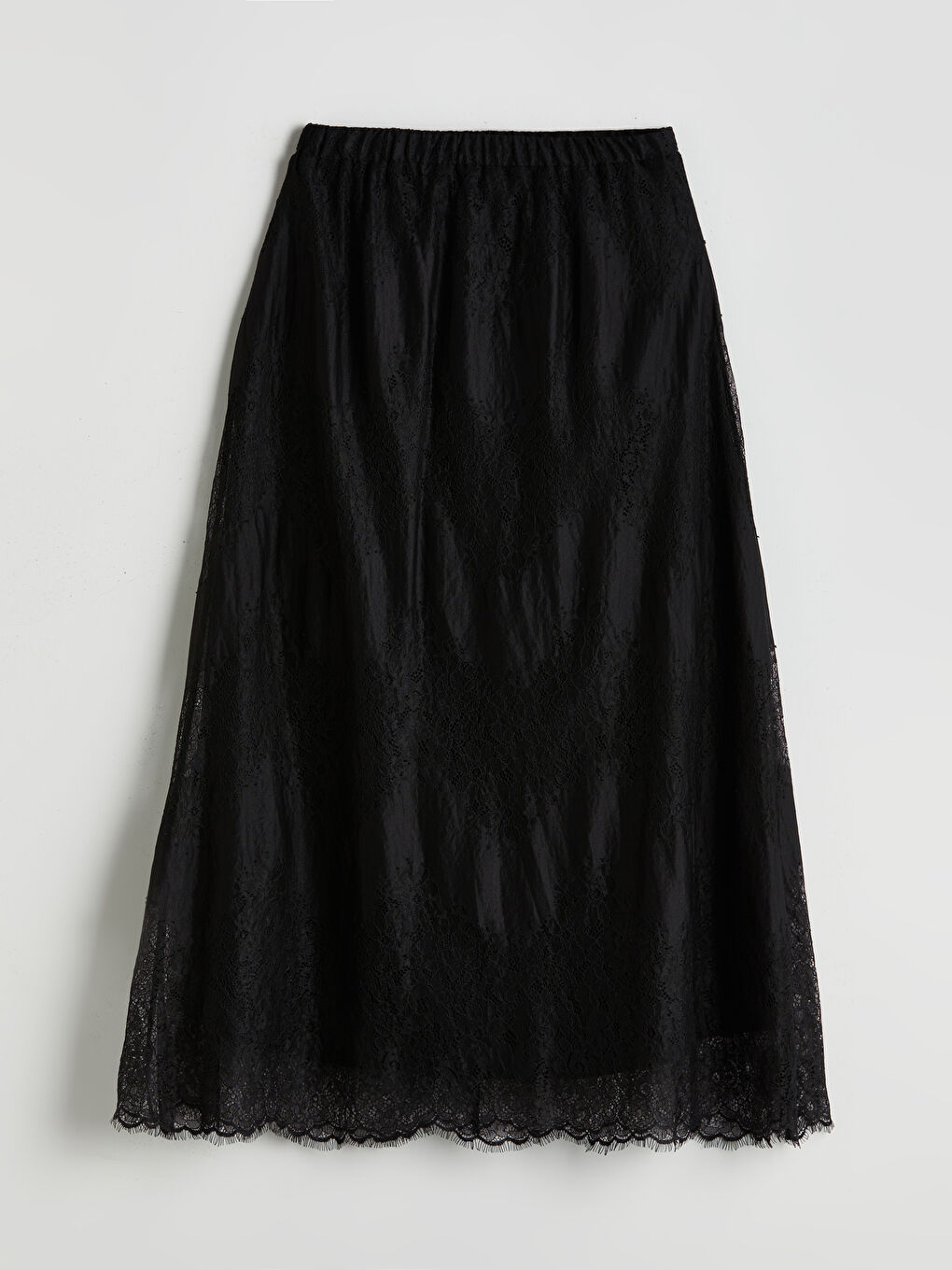 Elasticated Waist Self-Patterned Broderie Skirt -S5O555Z8-CVL